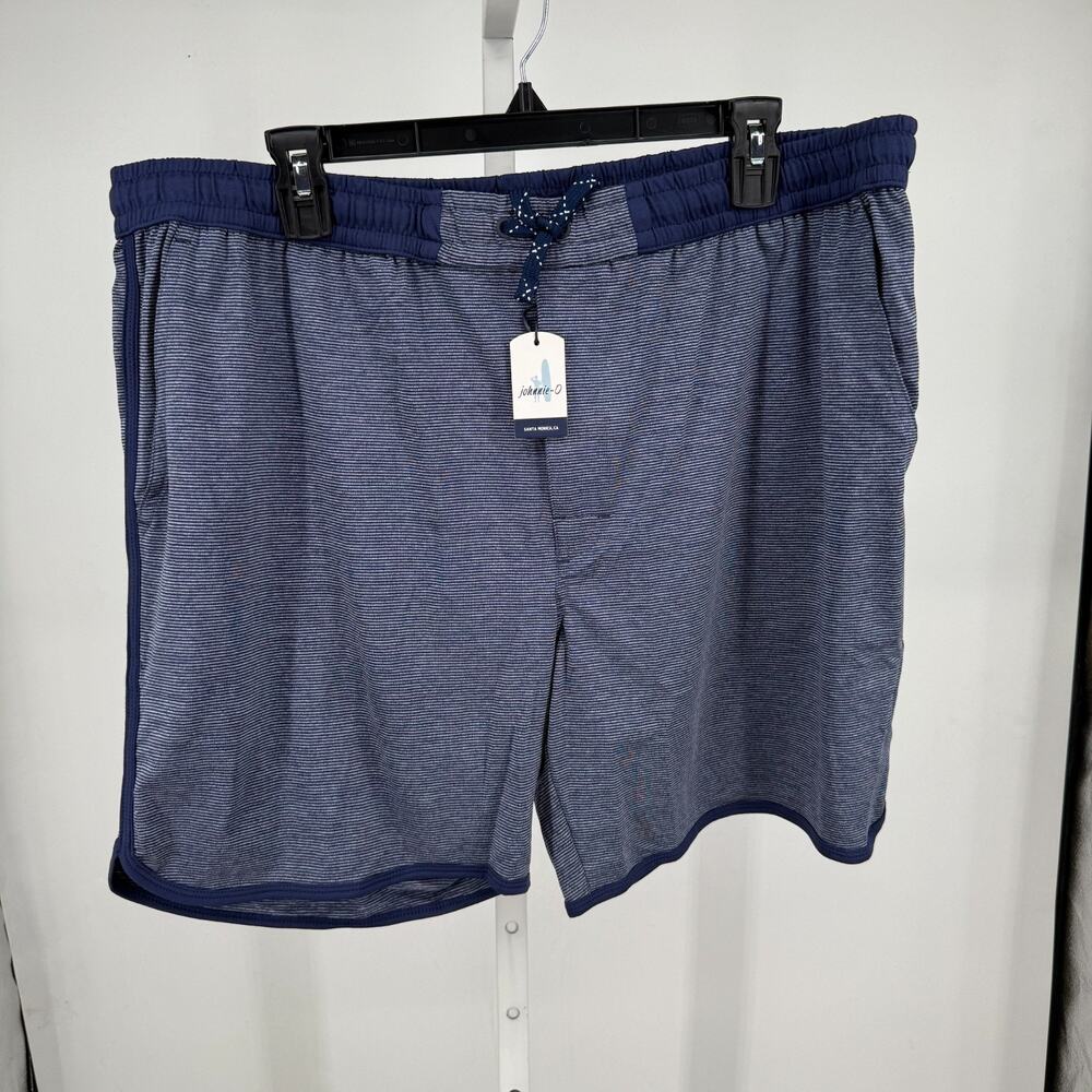 Johnnie-O Ricky Shorts Mens XL Twilight Blue Striped Knit Lounge JMSH1970 NWT